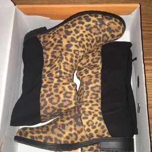 Cheetah knee high boots